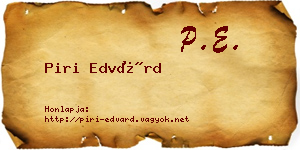 Piri Edvárd névjegykártya